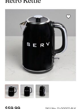 SERV Black Retro Electric Kettle